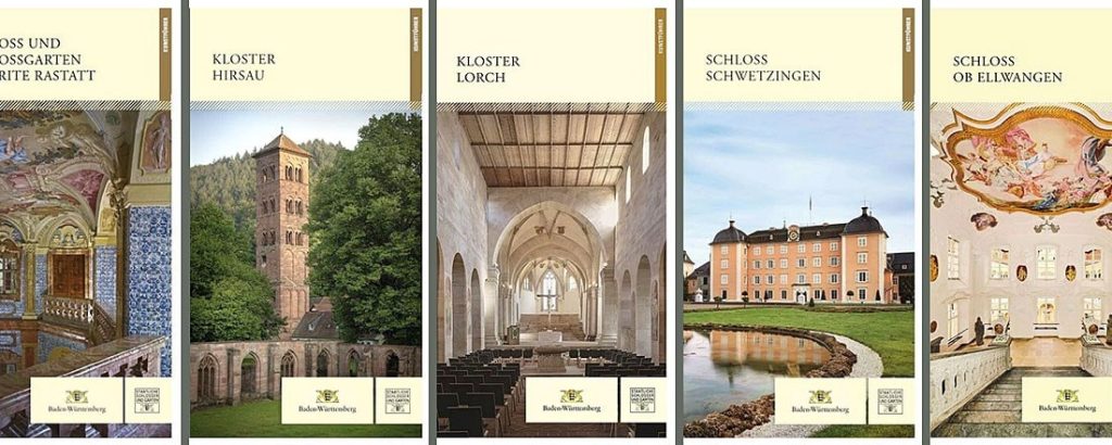 Fünf Cover der Buchreihe "Kunstführer der Staatlichen Schlösser und Gärten Baden-Württemberg". Foto: StaatsanzeigerPR